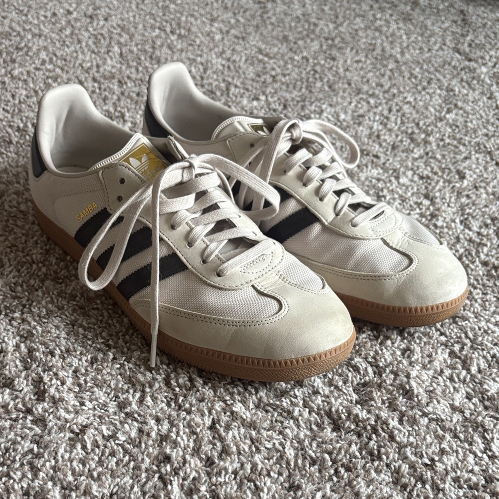 Adidas Samba White and Black Sneakers - Sz 10